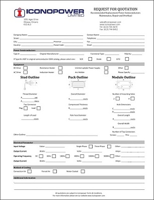 Iconopower Request For Power Semiconductor Quote Form